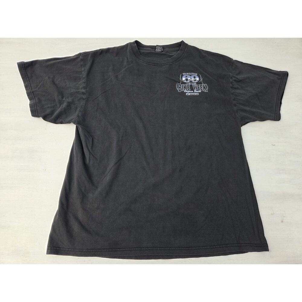 2010 Daytona Bike Week 69 Skeletons Bad to the Bone Black Button Down Shirt XL - Picture 3 of 10